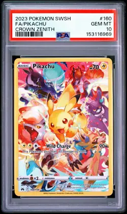 Pikachu Full Art #160/159 PSA 10 Gem Mint Crown Zenith Secret Rare Pokemon EN - Image 2