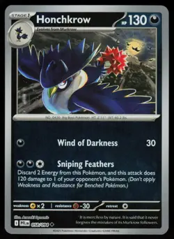 Honchkrow 058/094 Uncommon Phantasmal Flames Pokemon Reverse Holo Near Mint - Image 1