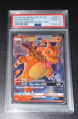 PSA 10 GEM Charizard GX 2019 POKEMON SM BLACK STAR PROMO SM211 Hidden Fates Tins - Image 1