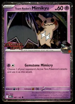 Team Rocket's Mimikyu 087/182 Uncommon Destined Rivals Pokemon Near Mint - Image 1