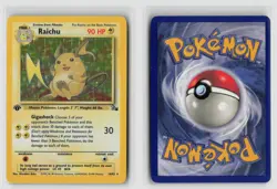 Raichu 1st Edition #14/62 Fossil Holo Rare Pokemon TCG MP+ - Image 3