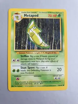 Metapod 54/102 Pokemon TCG Base Set (1999) Common NM - Image 1