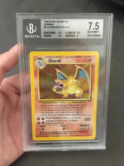 Pokemon TCG Base Basis-Set Glurak 4/102 Deutsch Holo Unlimited BGS Psa CGC 7,5 - Image 1