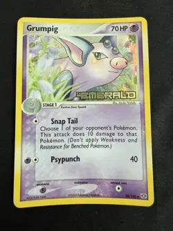 Pokemon Grumpig 30/106 EX Emerald Reverse Holo Stamped Rare - Image 1