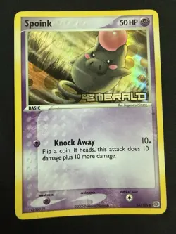 Pokemon TCG Spoink 65/106 EX Emerald Reverse Holo Stamped Mp - Image 1