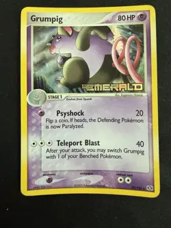 Pokemon Grumpig Stamped Reverse Holo 29/106 EX Emerald - Image 1