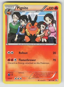 Pignite 26/113 Uncommon Legendary Treasures Pokemon LP - Image 1