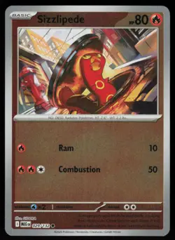 Sizzlipede 029/132 Common Mega Evolution Pokemon Reverse Holo Near Mint - Image 1