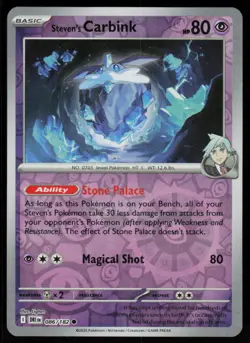 Steven's Carbink 086/182 Common Destined Rivals Pokemon Reverse Holo Near Mint - Image 1