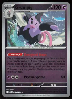 Grumpig 063/132 Uncommon Mega Evolution Pokemon Reverse Holo Near Mint - Image 1