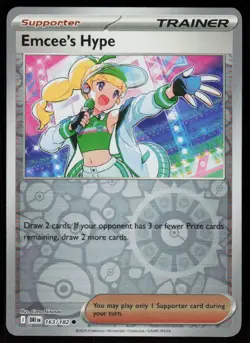 Emcee's Hype 163/182 Common Destined Rivals Pokemon Reverse Holo Near Mint - Image 1