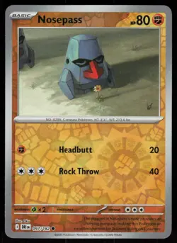 Nosepass 097/182 Common Destined Rivals Pokemon Reverse Holo Near Mint - Image 1