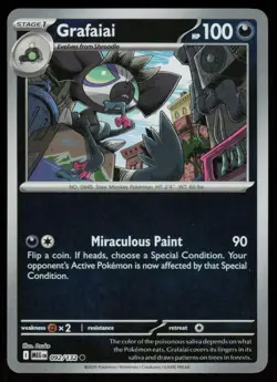 Grafaiai 092/132 Common Mega Evolution Pokemon Reverse Holo Near Mint - Image 1