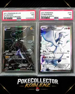 PSA 7 Zekrom 114/114 & Reshiram 113/114 EN - Pokemon Full Art Sequentiell Slabs - Image 1