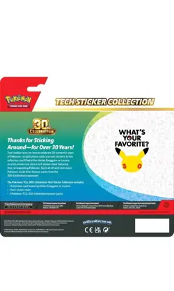 Pokemon Center 30th Celebration Tech Sticker Collection PRESALE - Image 2