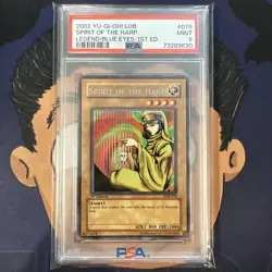 PSA 9 MINT 2002 YU-GI-Oh! Blue Eyes White Dragon SPIRIT OF THE HARP #078 1st Ed - Image 2