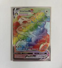 Pokemon TCG Snorlax VMAX 206/202 Sword & Shield Rainbow Rare NEAR MINT - Image 1