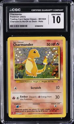 2023 POKEMON #001/034 CHARMANDER CGC 10 GEM MINT - Image 1