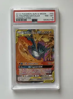 Pokemon TCG Moltres & Zapdos & Articuno GX TAG TEAM Holo UR 44/68 PSA 8 - Image 1
