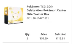 Pokemon Center 30th Anniversary ETB Elite Trainer Box New Sealed Preorder - Image 2