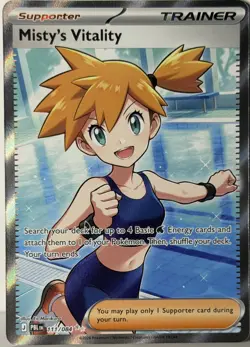 POKEMON Pitch Black MISTY’S VITALITY Full Art Trainer Card 111/084 English NM - Image 1