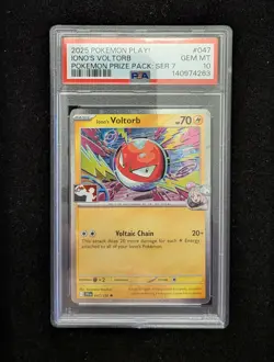 2025 POKEMON PLAY! POKEMON PRIZE PACK: SERIES 7 #047 IONO'S VOLTORB PSA 10 - Image 1