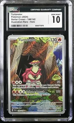 2024 Pokemon Stellar Crown Illustration Rare #146/142 Turtonator Holo CGC 10 - Image 1