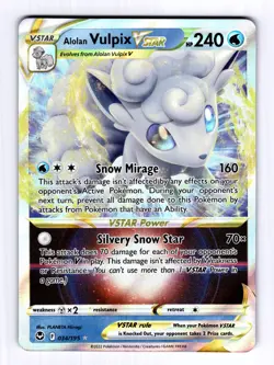 Alolan Vulpix VSTAR Silver Tempest #034 (2022) Ultra Rare Holo NM Pokemon - Image 1