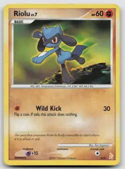 Riolu 6/12 (6/61 Number Error) DP Trainer Kit: Manaphy & Lucario Pokemon MP C849 - Image 1