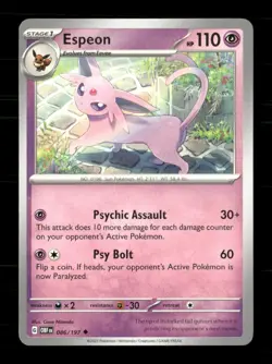 Espeon 086/197 Obsidian Flames NM/M Pokemon - Image 1