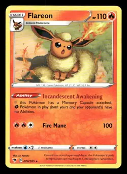 Flareon 026/185 Vivid Voltage NM/M Pokemon - Image 1