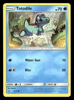 Totodile 18/73 Shining Legends LP Pokemon - Image 1