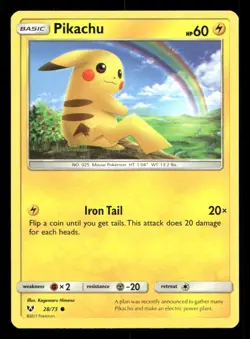 Pikachu 28/73 Shining Legends LP Pokemon - Image 1
