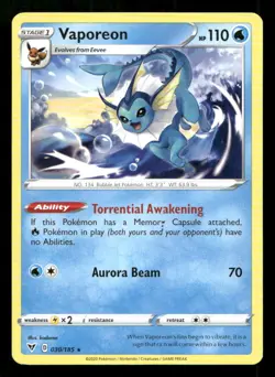 Vaporeon 030/185 Vivid Voltage LP Pokemon - Image 1