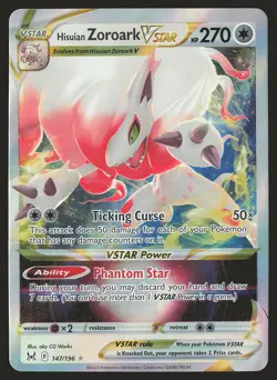 SWSH11: Lost Origin Hisuian Zoroark VSTAR #147/196 Ultra Rare Pokemon Card - Image 1