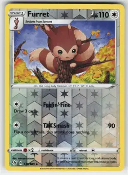 Furret 136 Reverse Holo 189 UC Darkness Ablaze Pokemon Moderately Played - Image 1