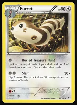 Furret 82 106 R Flashfire Pokemon Lightly Played - Image 1