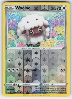 Wooloo 153 Reverse Holo 202 C Sword & Shield Pokemon Lightly Played - Image 1