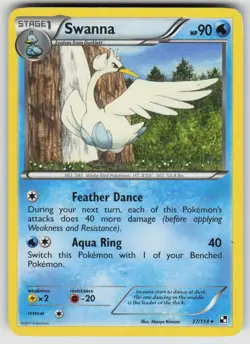 Swanna 37/114 Rare Black & White Pokemon Moderately Played - Image 1