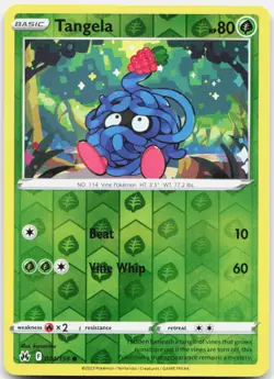 Tangela 004/159 Common Crown Zenith Pokemon Reverse Holo Near Mint - Image 1