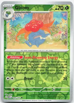 Gloom 044/165 Uncommon 151 Pokemon Reverse Holo Near Mint - Image 1