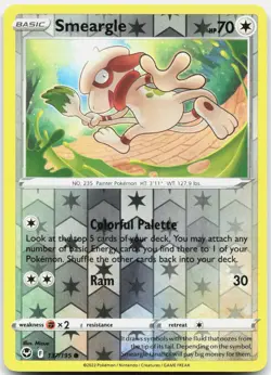 Smeargle 137/195 Common Silver Tempest Pokemon Reverse Holo Near Mint - Image 1