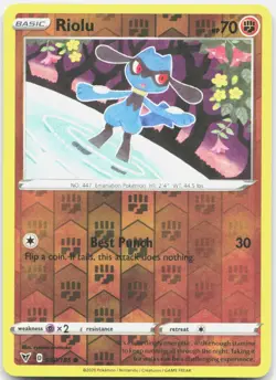Riolu 090/185 Common Vivid Voltage Pokemon Reverse Holo NM/M - Image 1