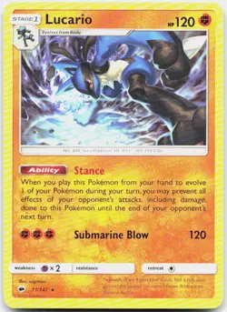 Lucario 71/147 Holo Rare Burning Shadows Pokemon NM/M - Image 1