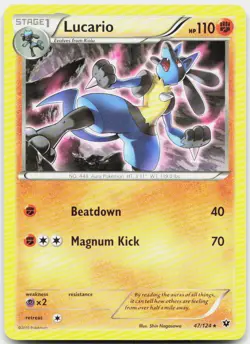 Lucario 47/124 Rare Fates Collide Pokemon LP - Image 1