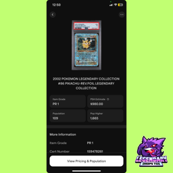 🏆 2002 POKEMON LEGENDARY COLLECTION #86 PIKACHU-REVERSE FOIL PSA 1 🏆 - Image 3