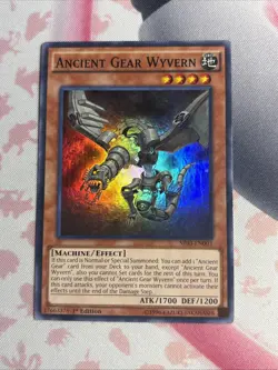 Yugioh Ancient Gear Wyvern Super Rare 1st Edition SR03-EN003 LP+ - Image 2