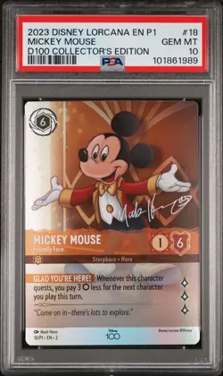 2023 DISNEY LORCANA EN P1-PROMO #18 MICKEY MOUSE - FRIENDLY FACE PSA 10 - Image 1