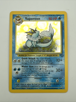 Pokemon Vaporeon Holo Rare Jungle #12/64 Unlimited- LP - Image 3