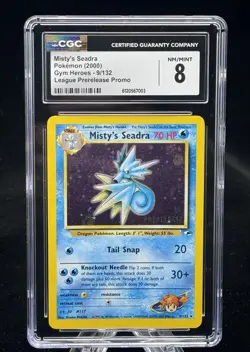 Misty's Seadra #9 Holo Prerelease 2000 Gym Heroes Pokemon CGC 8 💦 - Image 1